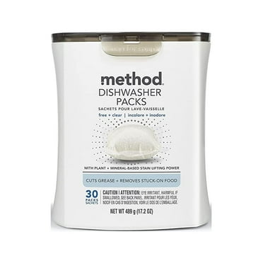 Method Dishwasher Packs - Free   Clear - 30 ea Pack of 4
