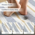 thumbnail image 5 of Striped Kitchen Rugs Set of 2, Cushioned Anti-Fatigue Kitchen Mats for Floor, Boho Non-Slip Waterproof Kitchen Floor Mat Washable for Kitchen, Home, Office, Laundry, Khaki and Blue, 5 of 6