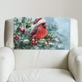 thumbnail image 5 of SCRAWLGOD Christmas Cardinal Holly Snow Print Blue 2 Piece Sofa Headrest Cover 17x27in Anti Slip Headrest Protector for Recline Chair Waterproof PU Leather Couch Head Rest Cover for Home, 5 of 7