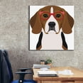 thumbnail image 6 of Epic Graffiti 'Beagle Wearing Hipster Glasses 2' by Olga and Alexey Drozdov, Canvas Wall Art, 37"x37", 6 of 8