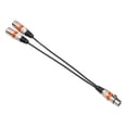 thumbnail image 1 of Xuanheng 1 Female to 2 Male 3 Pin Patch Y Cable for Various Musical Instruments Mixer Orange, 1 of 8