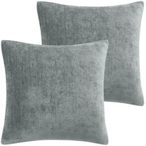 Unique Bargains Set of 2 Soft Water Repellent Throw Pillow Covers Light Gray 20x20 Inch