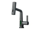 thumbnail image 1 of Waterfall Pull Out Kitchen Faucet, White Intelligent Digital Display Cold Hot Mixer Taps, Rotatable Sink Lifting Basin Faucet ,Easy to Install, 1 of 7