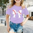 thumbnail image 2 of Toimothcn Girl'S T Shirts Casual Baseball Bowknot Printed Short Sleeve Crew Neck Soft Loose Fit T Shirt Comfy Girls Dailywear 18-24 Months, 2 of 4