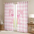 thumbnail image 2 of Manfei Pink Chic Bow Tie Blackout Curtains Set of 2 (38x54 Each),Initial Alphabet T Pattern Living Room Curtains, 2 of 6