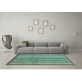 thumbnail image 3 of Ahgly Company Indoor Round Abstract Light Blue Modern Area Rugs, 3' Round, 3 of 4