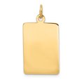 thumbnail image 1 of 14k Yellow Gold .013 Gauge Rectangular Engravable Disc Necklace Pendant Charm, 1 of 6