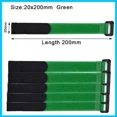 thumbnail image 1 of 30/20/10Pcs Reusable Hook Loop Cinch Straps Nylon Cable Ties Organizer Adjustable Fastener Securing Cable Straps Cord Management Green 20x200mm 20Pcs, 1 of 6