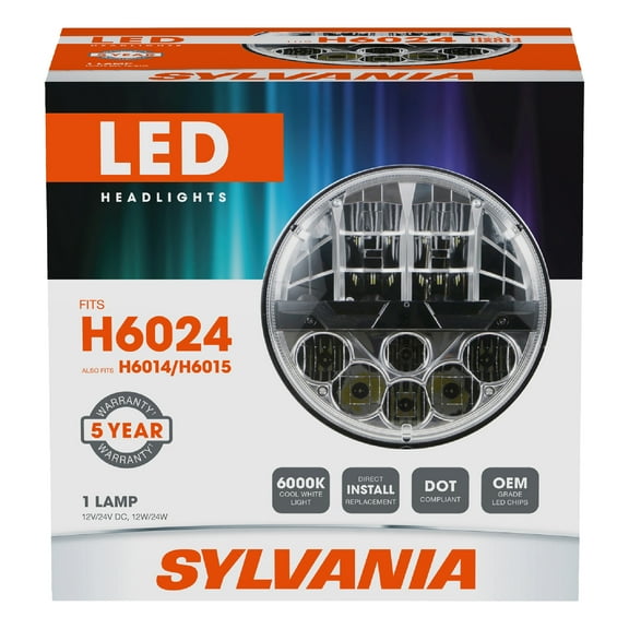SYLVANIA LED Heated Sealed Beam Headlight - Heated Headlights to Support Night Time Driving - Glare-Free - 6000k White Light - DOT-Compliant - IP67-Rated - OEM-Grade - Easy to Install - H6024