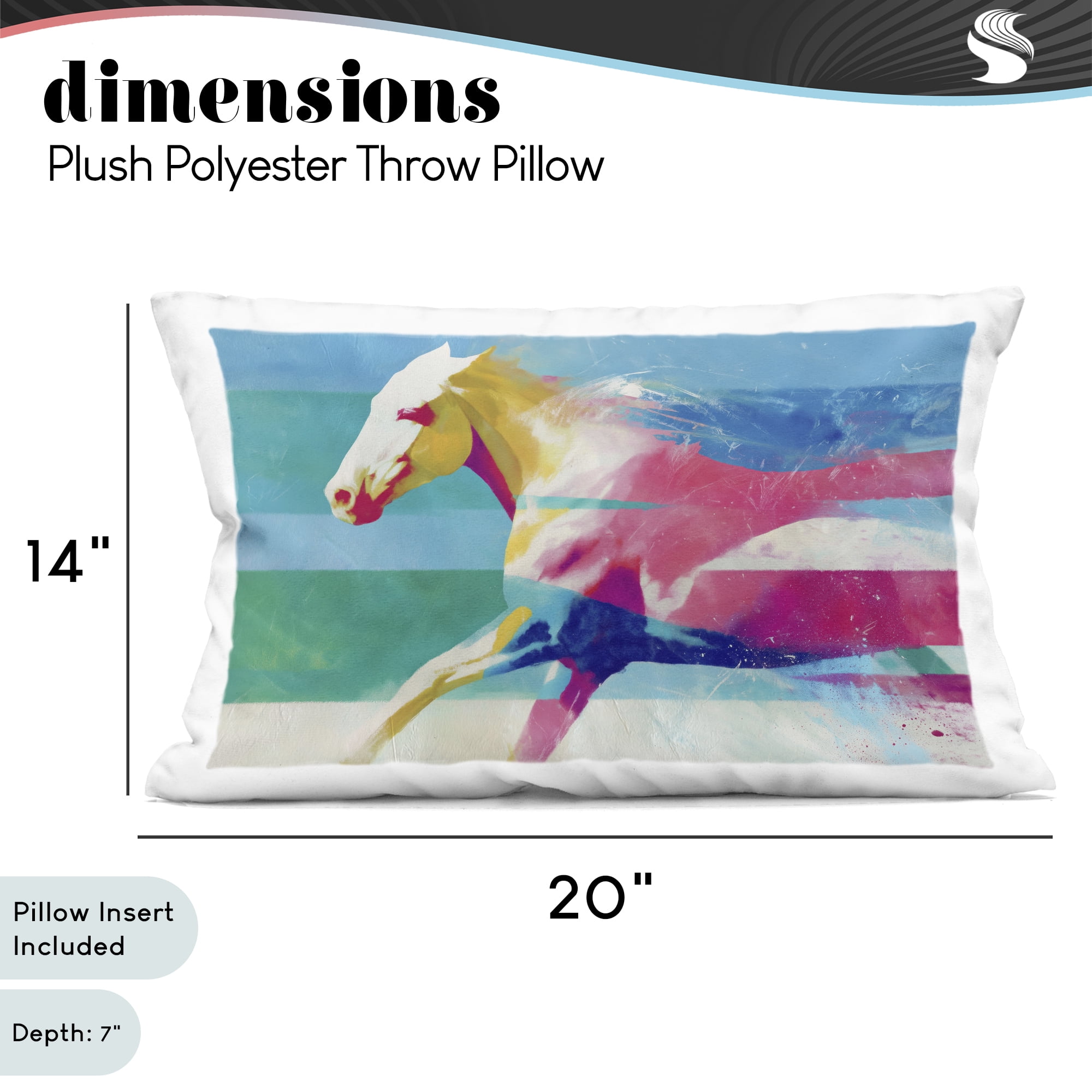 Stupell Industries Abstract Horse In Stripes Decorative Printed Throw Pillow, design by Chromatic Storm Studio, 14 x 7 x 20