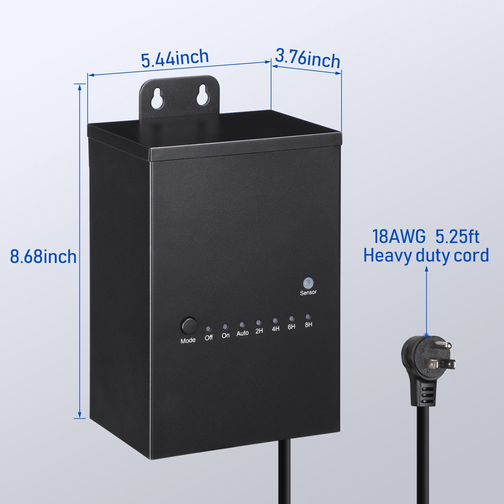 150W Outdoor Low Voltage Landscape Transformer, 120V AC to 12V AC Transformer with Countdown Timer and Photocell Light Sensor, ETL Listed, IP65 Waterproof, for Outdoor Spotlight Pathway Light