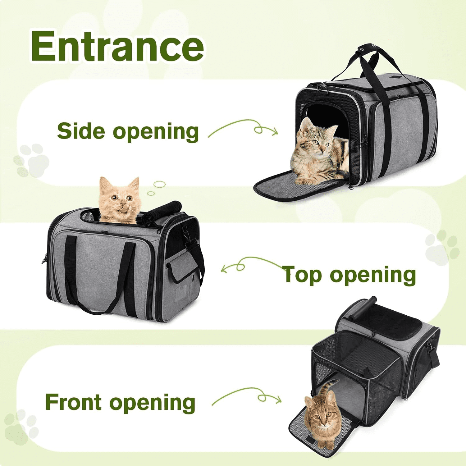 "Expandable Cat Carrier, Soft Side Pet Carrier with Seat Belt, Dog Carriers for Small Dogs, Portable & Foldable Cat Bag Carrier Great for Travel, Outdoor, Hiking, Camping "