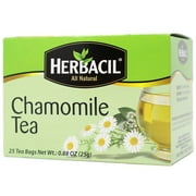 Herbacil Chamomile Tea, Caffeine-Free Herbal Infusion, 25 Tea Bags