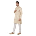 thumbnail image 2 of eloria Men's Tunic Jacquard Kurta Pajama Indian Traditional Suit Wedding Party Dress Set Party Wear Apparel, 2 of 6
