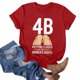 thumbnail image 1 of Puntoco Blusa de manga corta con estampado de moda para mujer, divertida camiseta de cuello redondo, 1 of 3