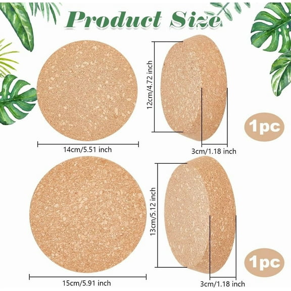 2pcs 2 Sizes Large Cork Stoppers Cork Bottle Stoppers 4.7 to 5.1 Inch Tapered Corks Plugs Corks Canning Jar Lids Wood Tapered Plugs Wooden Taper Stopper for Kitchen Wedding Favor Canning