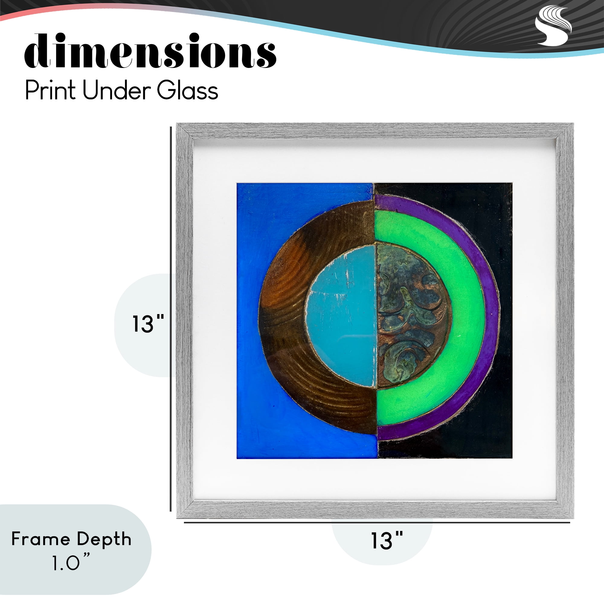 Stupell Industries Nocturnal Circle Symmetry Gray Framed Print Under Glass, design by Matthew Finger