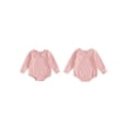 thumbnail image 2 of RUINIXCW Nebworn Baby Girl Boy Spring Fall Winter Clothes Infant Baby Striped Bubble Romper Long Sleeve Peter Pan Doll Collar Bodysuit Bodysuit Playsuit, 2 of 9