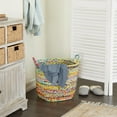 thumbnail image 2 of CosmoLiving by Cosmopolitan 23" x 18" Multi Colored Cotton Fabric Handmade Storage Basket with Handles, 1-Piece, 2 of 10