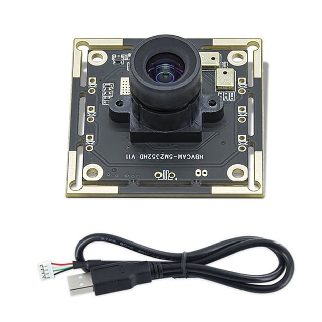 Module de Caméra 5MP 2K avec Microphone Intégré, Pilote USB 100°, Objectif de Caméra Manuel Réglable pour PC