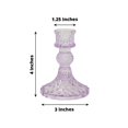 thumbnail image 2 of Efavormart 6 Pack Glass Taper Candlestick Holders with Diamond Pattern, Reversible Crystal Pillar Votive Candle Stands, Lavender Lilac - 4", 2 of 11