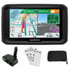 "Garmin 5"" GPS Navigator for Trucks & Long Haul (010-01858-02) with Dual Electronic Car Socket Cigarette Lighter USB Ports, 3 Pcs Digital Camera & Camcorder Screen Protectors & 7"" Tablet Case"