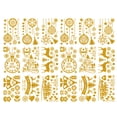 thumbnail image 1 of Juego de 2 pegatinas navideñas silenciosas con aspersiones doradas, pegatinas eléctricas para ventanas, decoraciones navideñas de cristal, pegatinas de pared con polvo dorado, 1 of 5