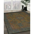 thumbnail image 3 of Ahgly Company Machine Washable Indoor Square Abstract Dark Brown Area Rugs, 8' Square, 3 of 7