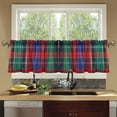 thumbnail image 4 of Yayeee Kitchen Curtains Tier Set of 2 Light Filtering 57"x24" Over Sink Window Panels, Red Green Pattern, 4 of 7