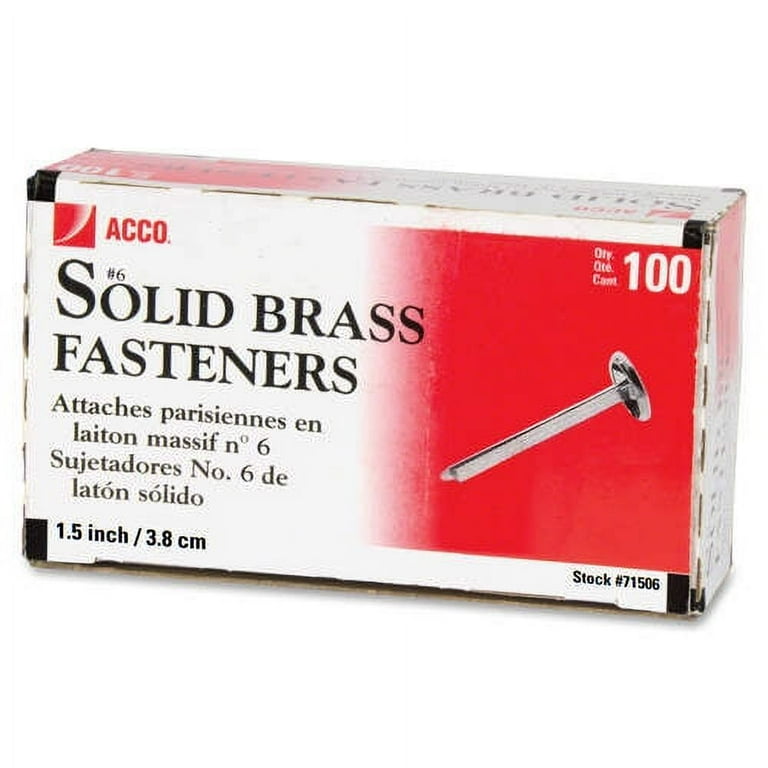 #6 Brass Prong Paper Fasteners, 1.5 #6 Brass Prong Paper Fasteners, 1.5