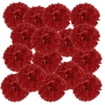 thumbnail image 1 of Uxcell Pom Poms de papel Flores Bola de papel para decoración de fondo de fiesta Rojo 4", 1 of 7
