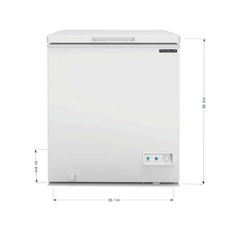 Chest Freezer 3.5 cu.ft Compact Freezer Free-Standing WANAI Top Door  Freezer Adjustable 7 Thermostat and Removable Basket, White