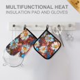 thumbnail image 4 of Yayeee Oven Mitts and Pot Holder Set of 2 Heat Resistant Kitchen Gloves Baking Hot Pad, Vibrant Floral, 4 of 5
