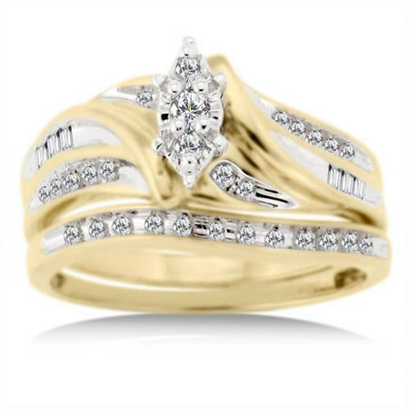 27/27 Carat Diamond T.W. Bridal Set in 270kt Yellow Gold - Walmart.com