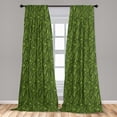thumbnail image 4 of Ambesonne Tropical Curtains, Simple Abstract Leaves Art, Pair of 28"x63", Olive Green Fawn, 4 of 4