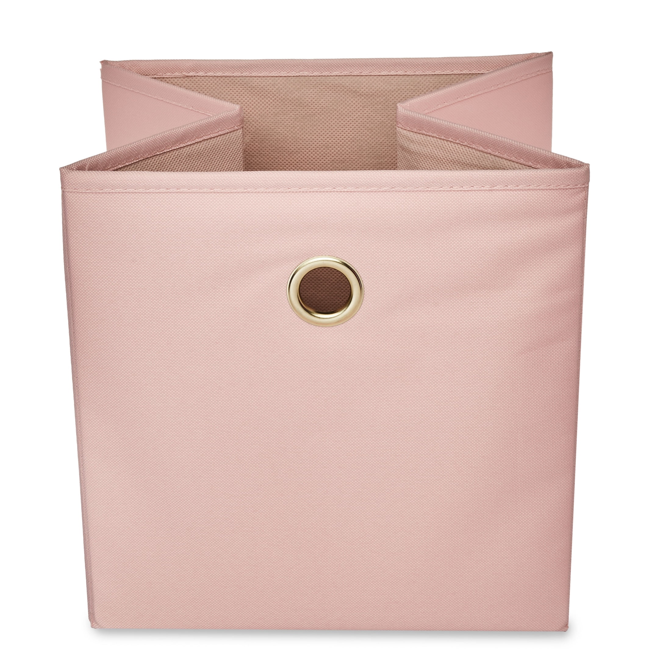 (2 pack) (2 pack) Mainstays Collapsible Fabric Cube Storage Bin, Pearl Blush, 1 Count