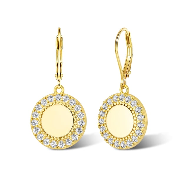 Pendientes Colgantes BOUTIQUELOVIN Chapados en Oro 14K con Circonita para Mujer