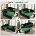 thumbnail image 3 of Holaki 106" Boneless Modular Sectional Sofa Couch, 32D High-Resilience 3-Seater Couch with Throw Pillows, Teddy Fleece Fabric Convertible Sofa Couch with R-Shaped Chaise for Living Room, Green, 3 of 12