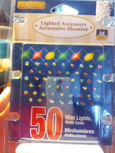 Lemax Village Round Blue Spotlights - Set Of 2 Battery-Operated Lights For Christmas Displays