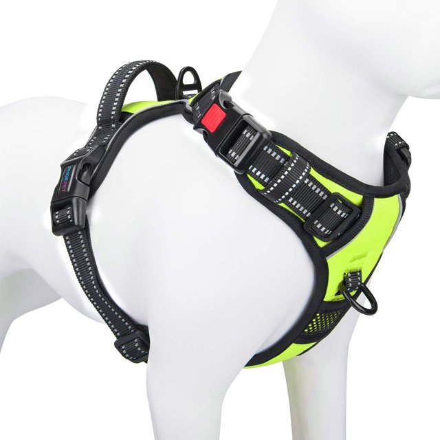 Chaleco reflectante con clip frontal ajustable PHOEPET con arnés para perros