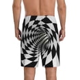 thumbnail image 2 of Balery 3D Vortex Illusion Men's Cotton Knit Pajama Shorts Waistband & Pockets,Short Pajama Pants-X-Large, 2 of 8