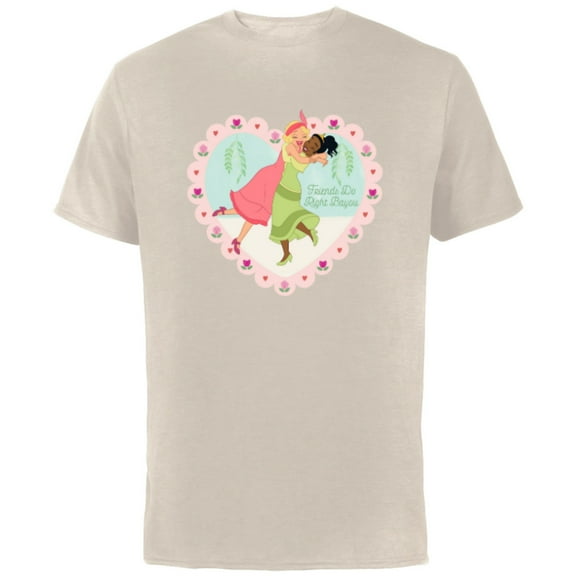 Disney Princess Frog Tiana Charlotte Friends Do Right Bayou - Short Sleeve Cotton T-Shirt for Adults - Customized-Natural