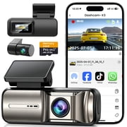 KHOCOEE 4K Dash Cam Front and Rear 1080P, 5GHz Wi-Fi App, 170° Wide Angle Dashcam with 64GB Card, Night Vision, G-Sensor, 24H Parking Monitor(X3)