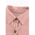 thumbnail image 3 of ABPHQTO Chaqueta De Mujer Rosa Con Bolsillo Y Botones Acanalados, 3 of 5