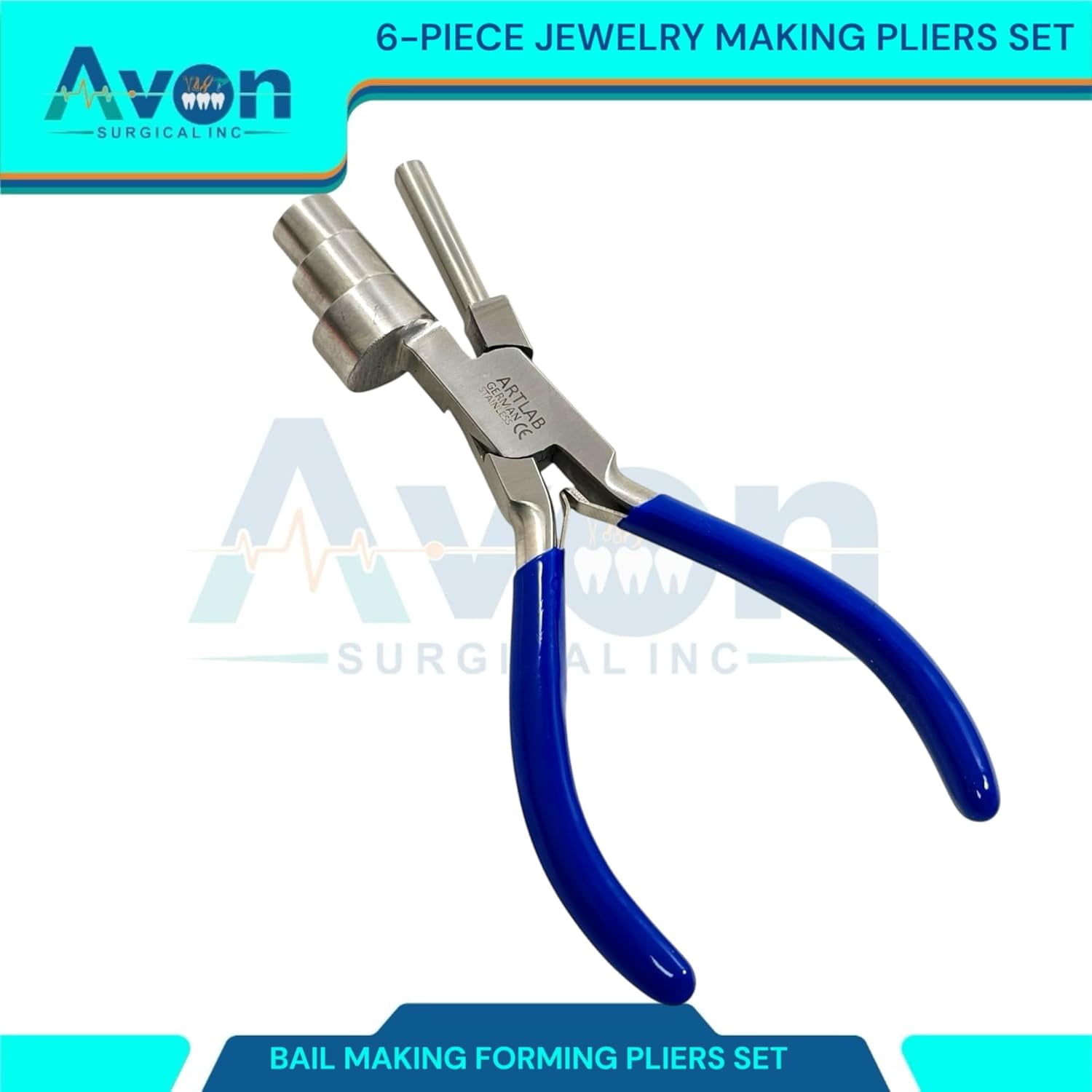 Crafts & Jewelry Making Pliers, Non-Slip - for Making Bail, Rings, Loops, and More - Stainless Steel - with Storage Pouch (Set of 6pcs)