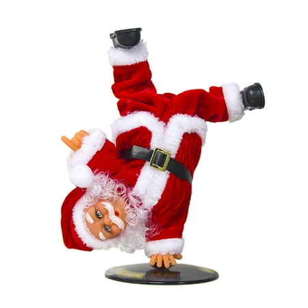 Santas Toyshop Electric Christmas Dolls Handstand Dancing Santa Claus Toy with Music Christmas Gift for Kids ()