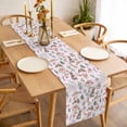 thumbnail image 3 of Pink Bunny Floral Easter Table Runner - 70 Inch Long, Kitchen Dining Table Runner Dresser Scarves, Elegant Pastoral Spring Floral Rabbits Farmhouse Decor for Coffee Tables Wedding Party Banquet, 3 of 8