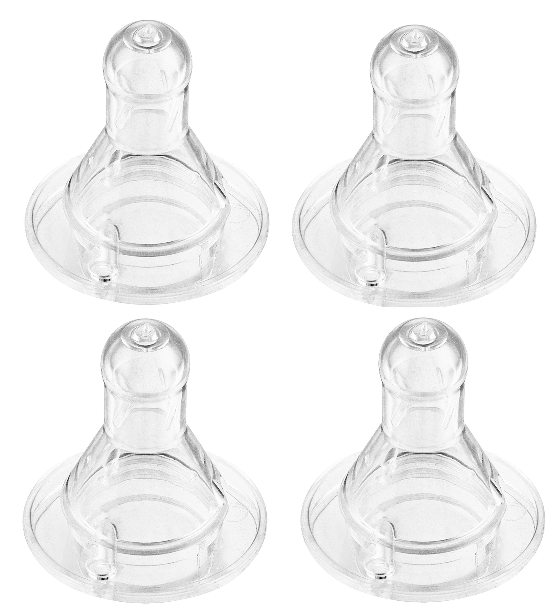 Baby Bottle Nipples, Fast Flow for Infants 6-12 Months, Compatible with Dr.  Browns, Similac and NUK First Essentials Regular Neck Baby Feeding Bottles  - Pack of 4 