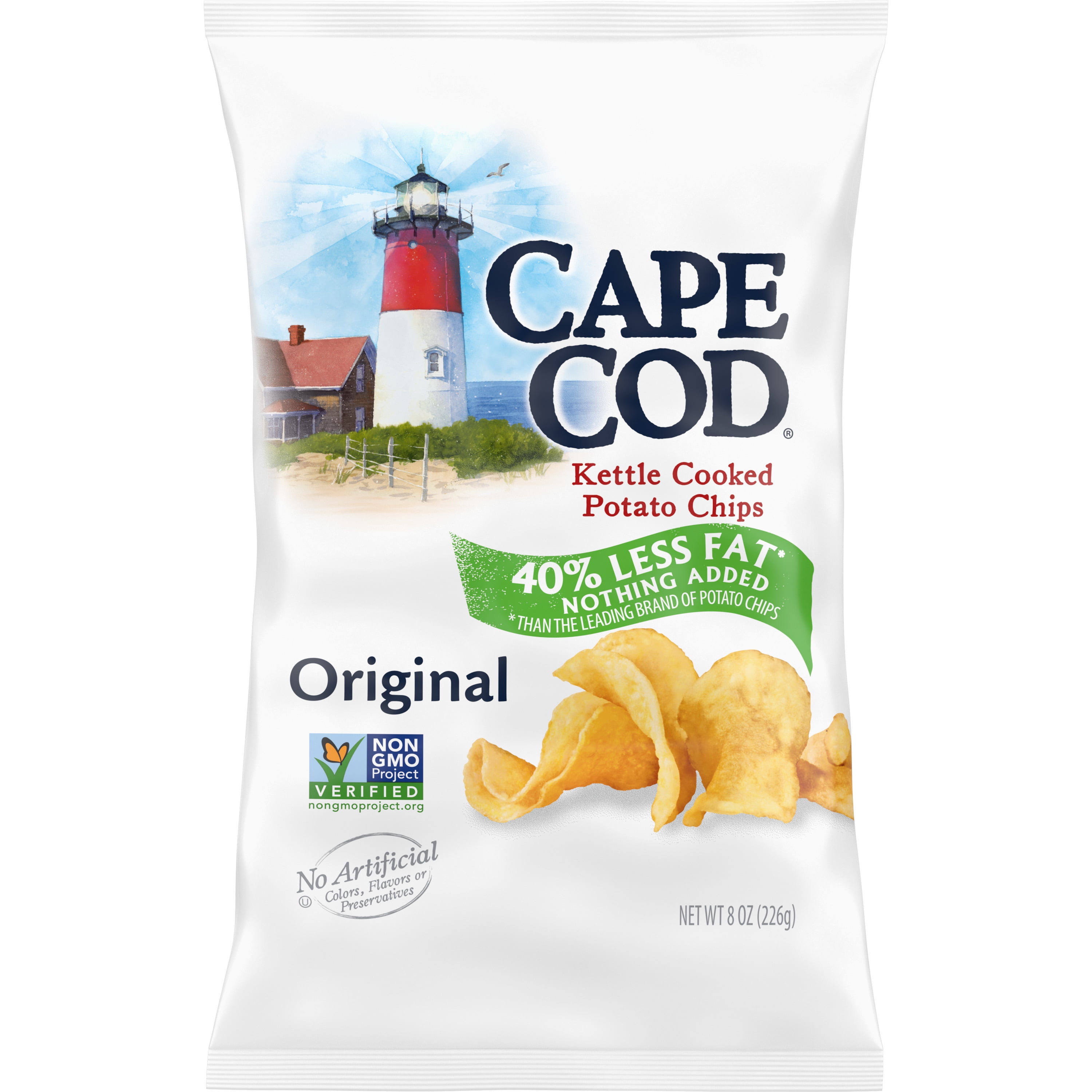 Cape Cod Potato Chips, Less Fat Original Kettle Cooked, 8 Oz - Walmart