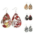 thumbnail image 4 of Huanledash Water Drop Dangle Embroidery Faux Leather Hook Earrings Women Banquet Jewelry, 4 of 8